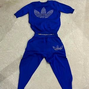 Blue 2000s Adidas tracksuit